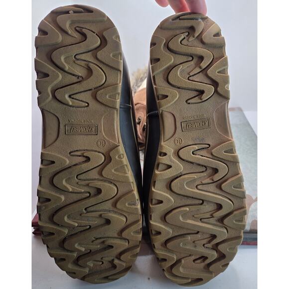 KHOMBU Nordic 2 Snow Boots Womens Size 10 Brown Suede Rubber Winter Faux Fur - Picture 13 of 13